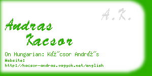 andras kacsor business card